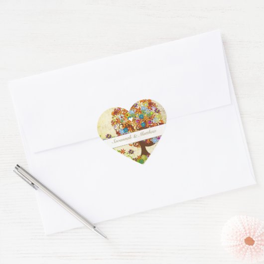 Enchanted Forest Side Branch Wedding Hart Sticker (Envelop)
