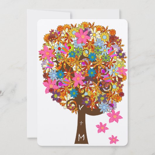 Enchanted Forest Side Branch Wedding Invitations Kaart (Achterkant)