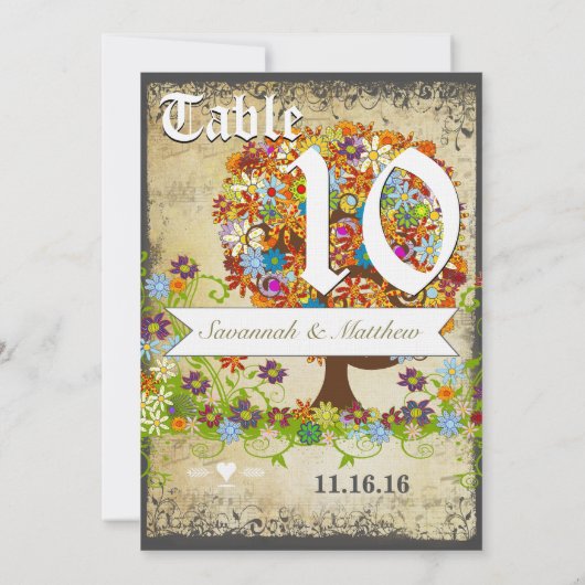 Enchanted Forest Side Branch Wedding Invitations Kaart (Achterkant)