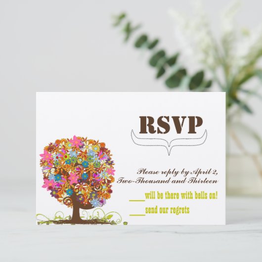 Enchanted Forest Side Branch Wedding Invitations Kaart (Staand voorkant)