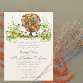 Enchanted Forest Side Branch Wedding Invitations Kaart