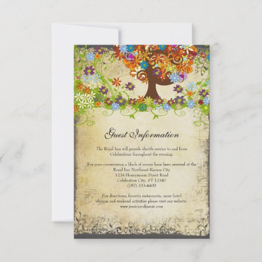 Enchanted Forest Side Branch Wedding Invitations Kaart (Voorkant)