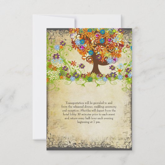 Enchanted Forest Side Branch Wedding Invitations Kaart (Achterkant)