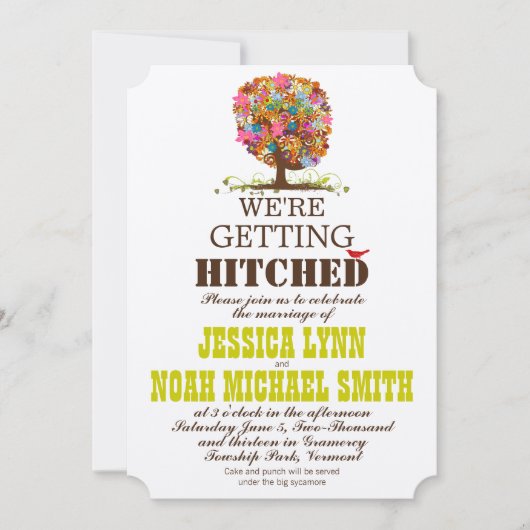 Enchanted Forest Side Branch Wedding Invitations Kaart (Voorkant)