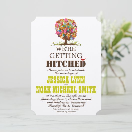 Enchanted Forest Side Branch Wedding Invitations Kaart (Staand voorkant)