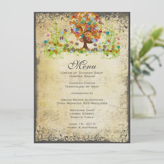 Enchanted Forest Side Branch Wedding Invitations Kaart (Staand voorkant)