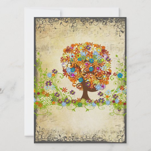 Enchanted Forest Side Branch Wedding Invitations Kaart (Achterkant)