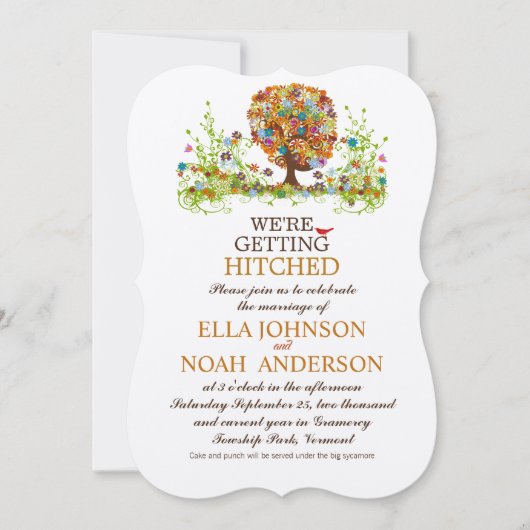 Enchanted Forest Side Branch Wedding Invitations Kaart (Voorkant)