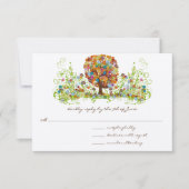 Enchanted Forest Side Branch Wedding Invitations RSVP Kaartje (Voorkant)