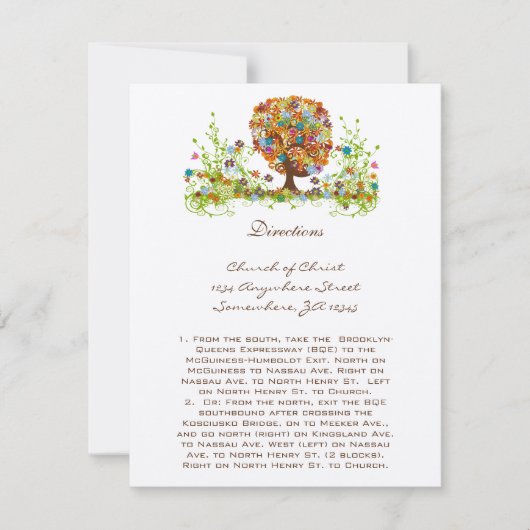 Enchanted Forest Side Branch Wedding Kaart (Voorkant)