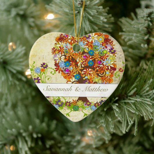 Enchanted Forest Side Branch Wedding Keramisch Ornament (Boom)
