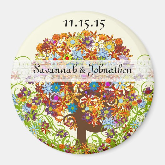 Enchanted Forest Side Branch Wedding Magneet (Voorkant)