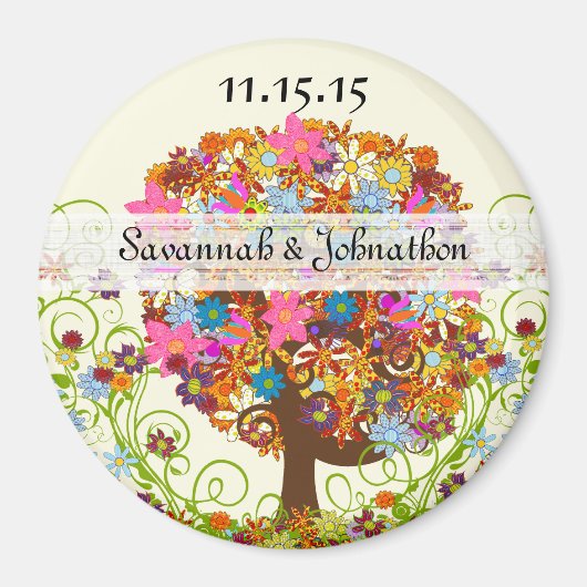 Enchanted Forest Side Branch Wedding Magneet (Voorkant)
