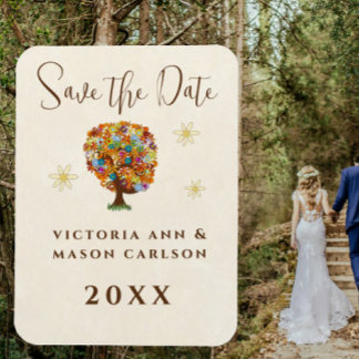 Enchanted Forest Side Branch Wedding Magneet