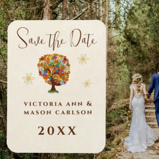 Enchanted Forest Side Branch Wedding Magneet