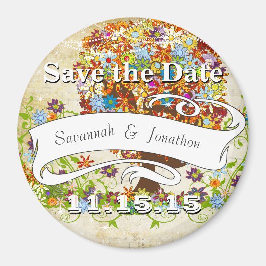 Enchanted Forest Side Branch Wedding Magneet (Voorkant)