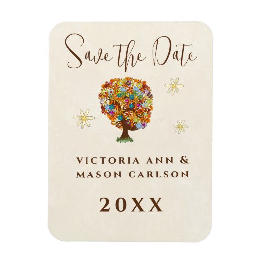 Enchanted Forest Side Branch Wedding Magneet (Verticaal)
