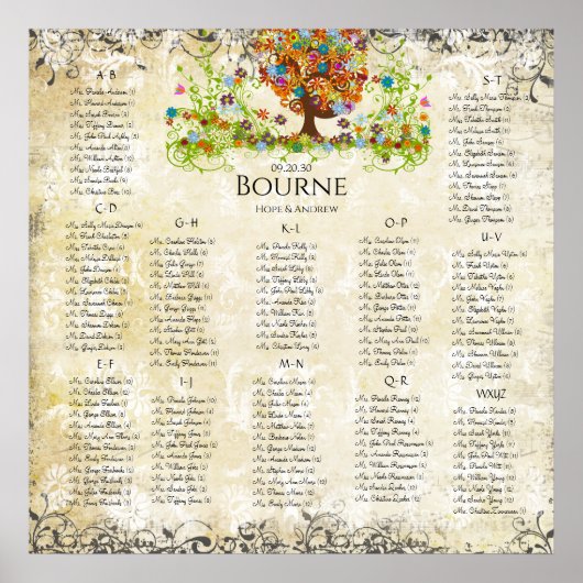 Enchanted Forest Side Branch Wedding Poster (Voorkant)
