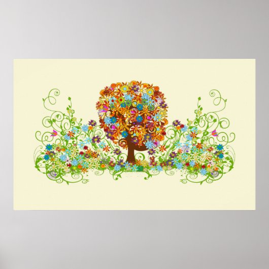 Enchanted Forest Side Branch Wedding Poster (Voorkant)