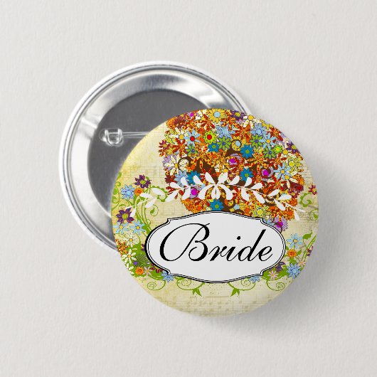 Enchanted Forest Side Branch Wedding Ronde Button 5,7 Cm (Voorkant /achterkant)