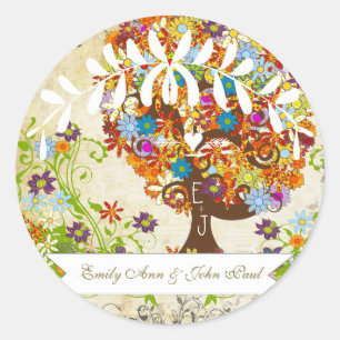 Enchanted Forest Side Branch Wedding Ronde Sticker