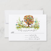 Enchanted Forest Side Branch Wedding RSVP Kaart (Voorkant)