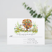 Enchanted Forest Side Branch Wedding RSVP Kaart (Staand voorkant)