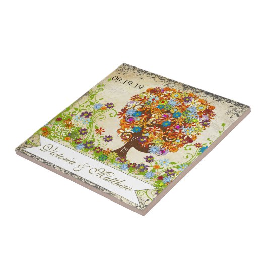 Enchanted Forest Side Branch Wedding Tegeltje (Zijkant)