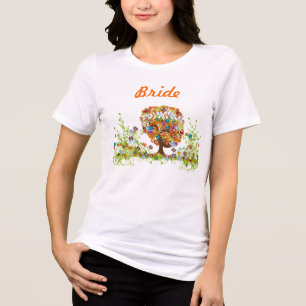Enchanted Forest Side Branch Wedding Tri-Blend Shirt