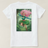 Enchanted Forest Sprint – Anime Fantasy Character T-shirt (Design achterkant)