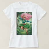 Enchanted Forest Sprint – Anime Fantasy Character T-shirt (Design voorkant)