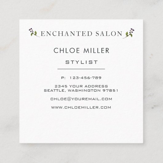 Enchanted Forest Square Visitekaartje Stag (Achterkant)