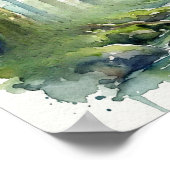 Enchanted Forest Stream: Ethereal Green Watercolor Poster (Hoek)