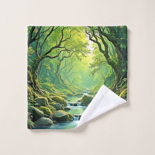 Enchanted Forest Stream-ontwerp Bad Handdoek (Wasdoekje)