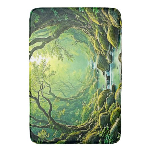 Enchanted Forest Stream-ontwerp Badmat (Voorkant Verticaal)