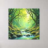 Enchanted Forest Stream-ontwerp Canvas Afdruk (Voorkant)