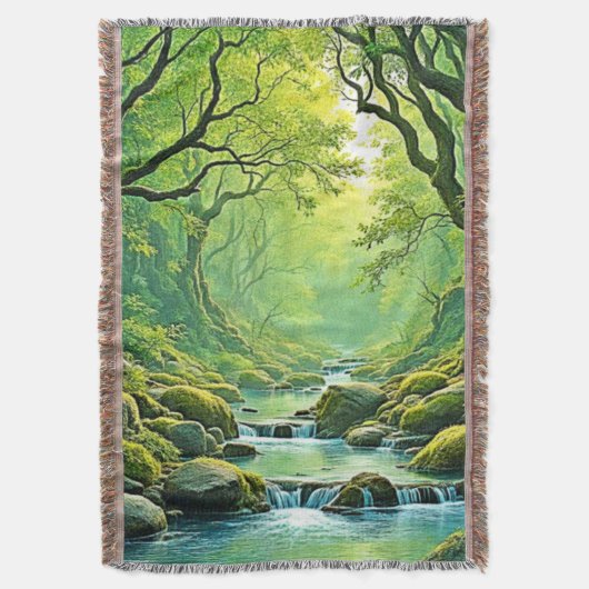 Enchanted Forest Stream-ontwerp Deken (Voorkant Verticaal)