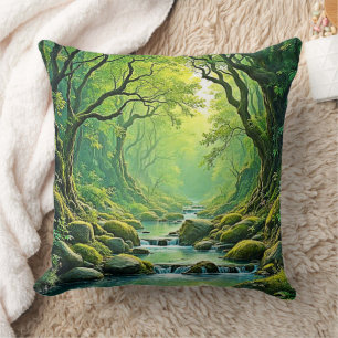Enchanted Forest Stream-ontwerp Kussen
