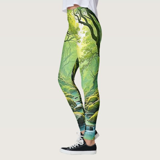 Enchanted Forest Stream-ontwerp Leggings (Links)