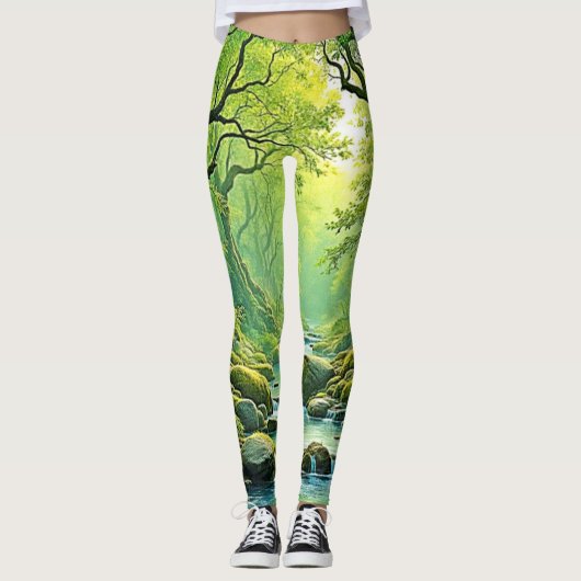 Enchanted Forest Stream-ontwerp Leggings (Voorkant)