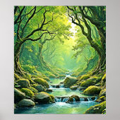 Enchanted Forest Stream-ontwerp Poster (Voorkant)