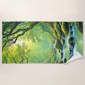 Enchanted Forest Stream-ontwerp Strandlaken (Voorkant)
