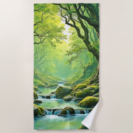 Enchanted Forest Stream-ontwerp Strandlaken