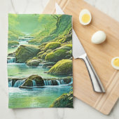 Enchanted Forest Stream-ontwerp Theedoek (Quarter Fold)