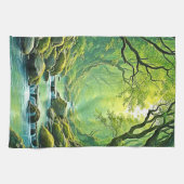 Enchanted Forest Stream-ontwerp Theedoek (Horizontaal)
