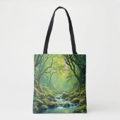Enchanted Forest Stream-ontwerp Tote Bag (Voorkant)