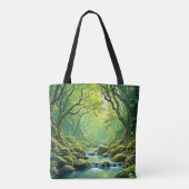 Enchanted Forest Stream-ontwerp Tote Bag (Achterkant)