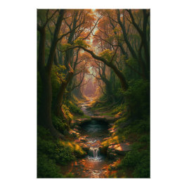 Enchanted Forest Stream Perfect Poster