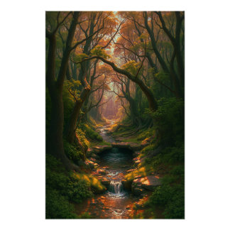 Enchanted Forest Stream Perfect Poster