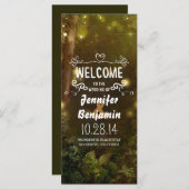 Enchanted Forest String Lights huwelijksprogramma' Programmakaart (Voorkant / Achterkant)